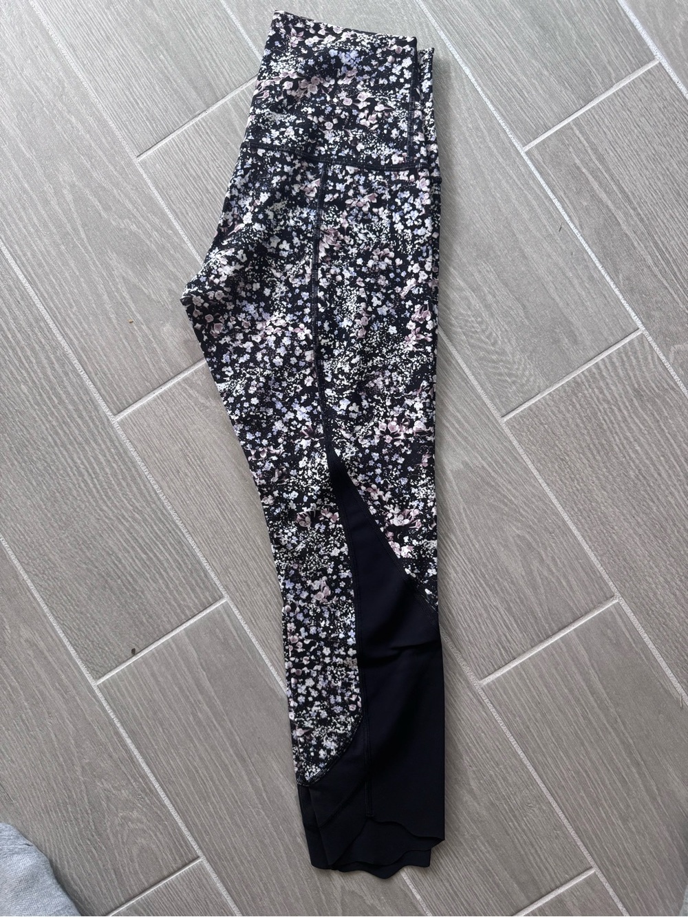 lululemon athletica Black Floral Print Leggings